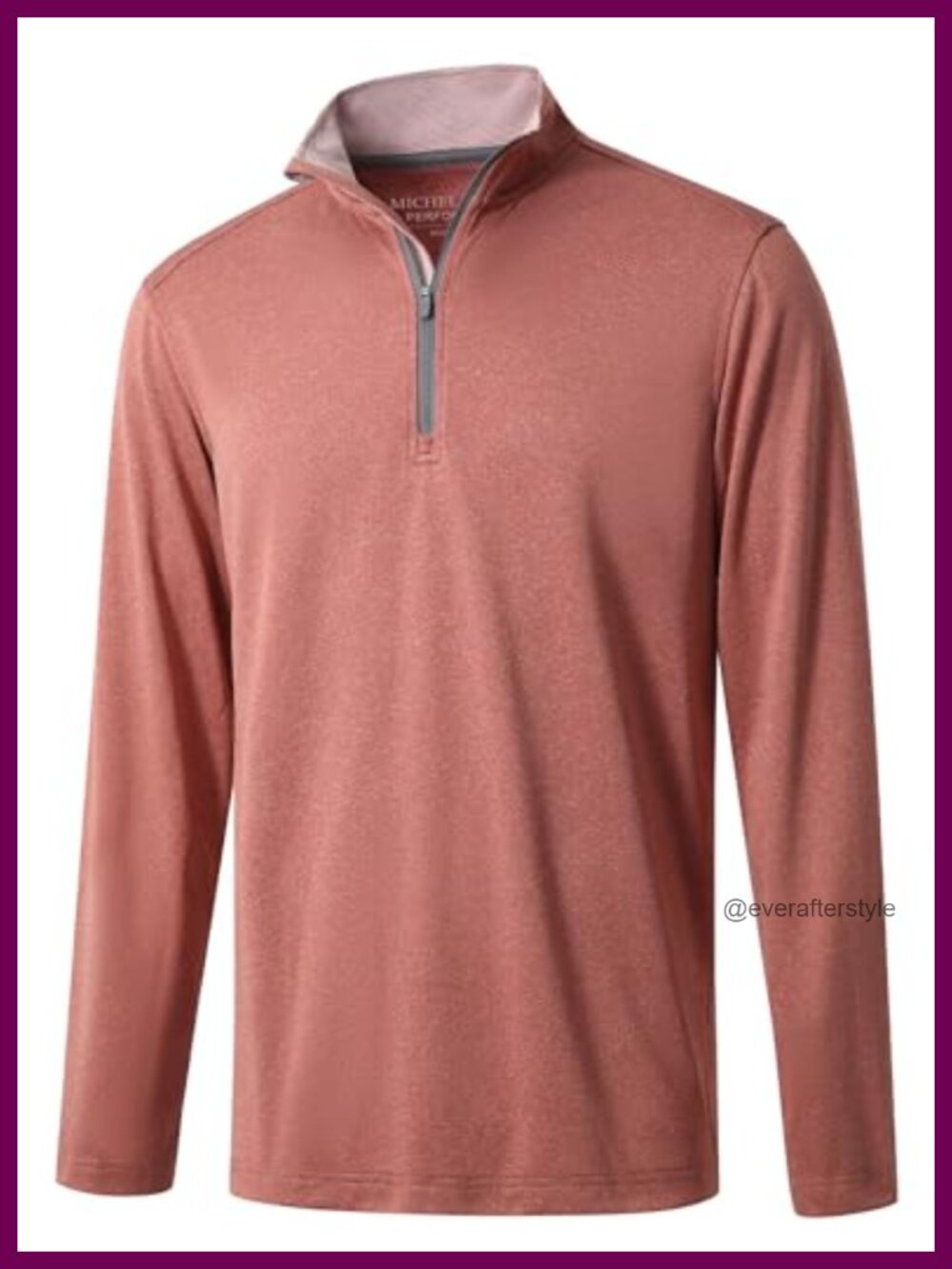 Men Quarter Zip Pullover Mock Neck 100% Polyester Dry Fit Golf Hiking Sweatshirt
